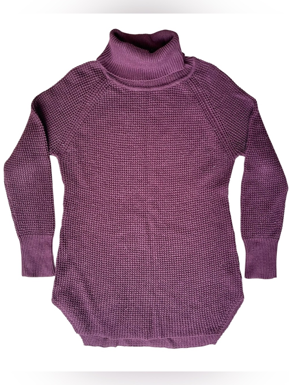 Waffle Knit Sweater in Plum